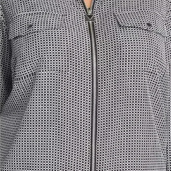 New Michael Michael Kors womens top size 2X roll tab sleeve lock half zip - Picture 3 of 7